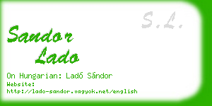sandor lado business card